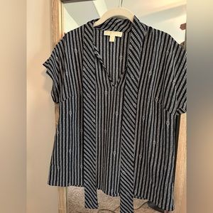 Michael Kors Navy Nautical Knot Blouse